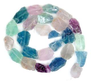 06811x16mmNaturalColorfulFluoriteNuggetBeads15c20t699