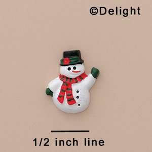  4517* tlf   Snowman Waving Matte Mini   Flat Back Resin 