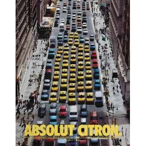  1998 Ad Absolut Citron Vodka Yellow Cab New York City 