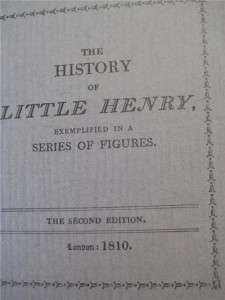 THE HISTORY OF LITTLE HENRY SECOND EDITION 1810 BOOK CUT OUTS  