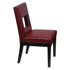  6 Red Nicole Leather Parsons Dining Room Chairs