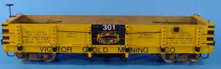 On3/On30 BUILT VICTOR GOLD MINING CO. GONDOLA #301 WITH BRASS TRUCKS 