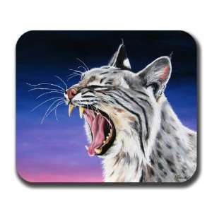  Bobcat Yawn Cat Art Mouse Pad 