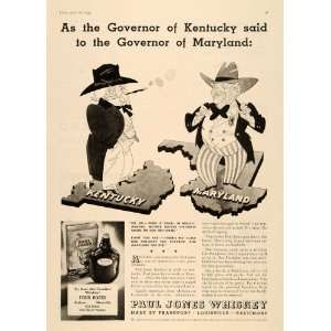  1934 Ad Paul Jones Whiskey Alcohol Drink Beverage Roses 