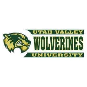  DECAL B UTAH VALLEY UNIVERSITY WOLVERINES WITH LOGO ON 