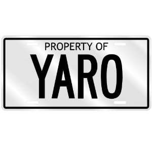 PROPERTY OF YARO LICENSE PLATE SING NAME 