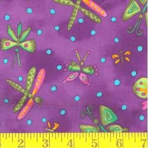   Kats Dragon Flies Purple Fabric By The Yard Arts, Crafts & Sewing