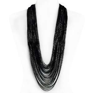  Arabella Black Multi Chain Fashion Necklace Jewelry