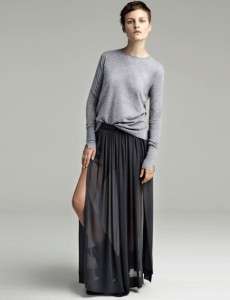 Zara see through gray grey maxi skirt long PICK SIZE new w tag  