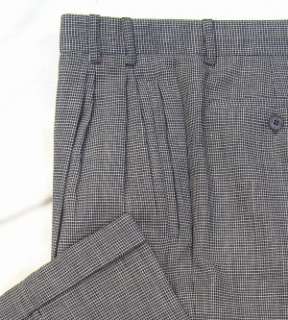 Zanella Slacks Trousers Wool Gray Check  31 x 29 3/4 
