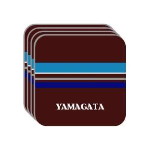 Personal Name Gift   YAMAGATA Set of 4 Mini Mousepad Coasters (blue 