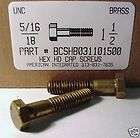 10x1 1 2 hex head cap screw solid brass 1  6 00 