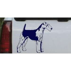 Airedale Terrier Animals Car Window Wall Laptop Decal Sticker    Navy 