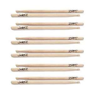   Zildjian 5BWN   6 Pair 5B Natural Wood Drumsticks Musical Instruments