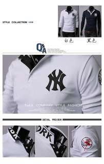 lihua Mens Premium NY Embroidered Slim Stylish Long Sleeves Polo 