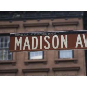 Madison Avenue Street Sign, Upper East Side, Manhattan, New York City 