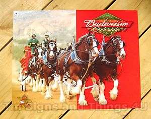 BUDWEISER CLYDESDALES HORSES TIN SIGN BAR beer 1281  