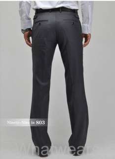 Mens Gentleman Straight Pants Suit Trousers Black Z05  