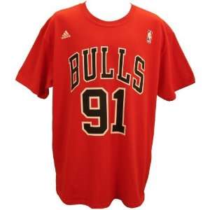  Mens Chicago Bulls #91 Dennis Rodman Name & Number Tshirt 