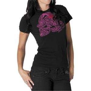  Metal Mulisha Womens Floral Cult T Shirt   Large/Black 