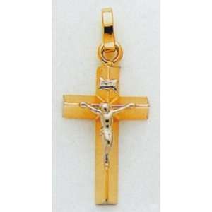  Two tone INRI Crucifix   K504 Jewelry