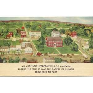   Postcard   Historic Depiction of Vandalia Illinois 