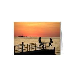  Two Silhouettes Beach Thank You To A special friend Card 