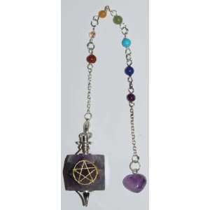 Amethyst 7 Chakra Pentagram Pendulum Wicca Wiccan Metaphysical 