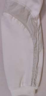 GUCCI COAT $1495 WHITE LEATHER ACCENTED LOGO ORNAMENTED TRACK JACKET 