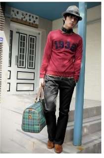 MENS CASUAL SLIM FIT STRAIGHT COTTON PANTS 1571  