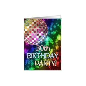    30th birthday party Invitation disco ball Card Toys & Games