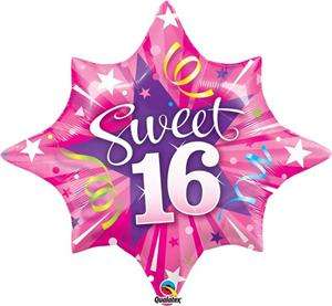 Age 16/Sweet 16th Birthday Pink 28 Foil Balloon  