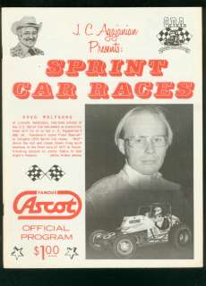 ASCOT PARK CRA SPRINT CAR RACING PROGRAM SEPT 30 1978  