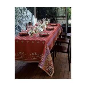  Yves Delorme Recevoir Red 71x110 rectangular Tablecloth 