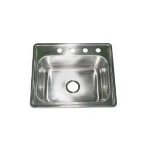   Hole Drop in Single bowl Kitchen Sink 7754 Satin