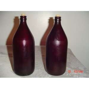  ROYAL RUBY Anchor Glass Quart Bottles 