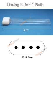 UV Bulb 18W 18 watts Lamp 2G11 Base Pond Sterilizer Clarifier for 
