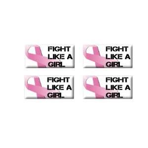  Fight Like a Girl   Breast Cancer   3D Domed Set of 4 