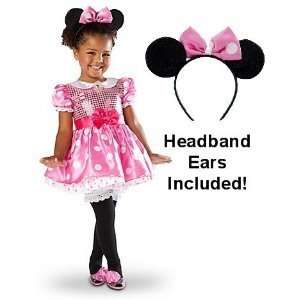   Pink Minnie Mouse Costume & Ears Headband 