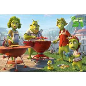  Animation Cartoon Planet 51 Bbq PAPER POSTER measures 36 x 