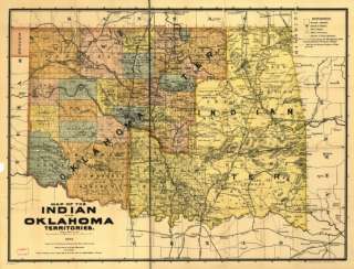 1894 Map of Indian and Oklahoma territories, 1894;  
