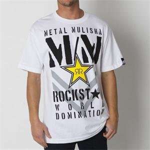  Metal Mulisha Rockstar Reconstruct T Shirt   X Large/White 