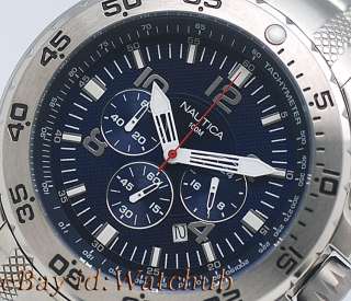 NAUTICA MENS S.W.A.T SOLID SURGICAL STAINLESS STEEL NST CHRONO 