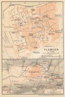 Algeria Algérie TLEMCEN. Vintage map plan. 1911  