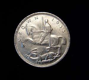 Great Britain 1935 Crown Silver Coin George & Dragon BU  