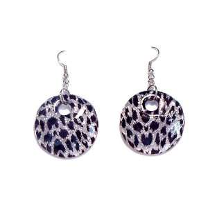  Murano Glass Snow Leopard Earrings Jewelry