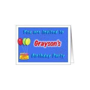    Graysons Birthday, Invitation to the Party Card Toys & Games
