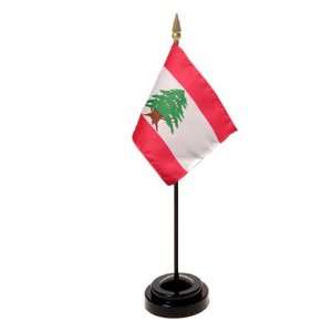  Lebanon Flag 4X6 Inch Mounted E Gloss With Fringe Patio 