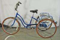 Vintage Schwinn Town and Country adult tricycle trike blue bicycle 
