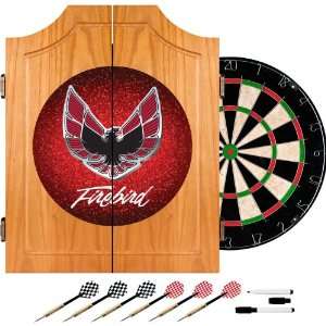 trademark Global Pontiac Firebird Red Wood Dart Cabinet Set  